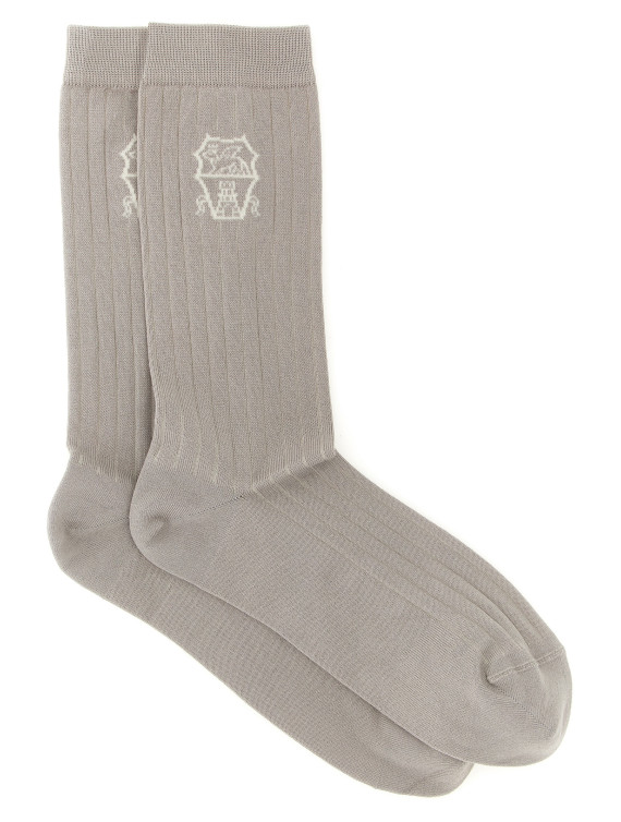 Носки BRUNELLO CUCINELLI Socks Coat of arms of Solomeo (MCS93561CSJ77) #1