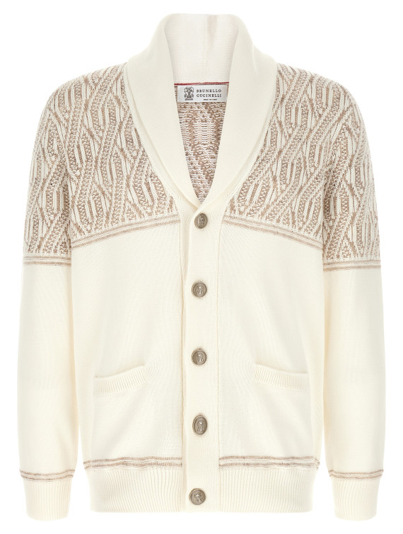 Braided jacquard shoulders cardigan (M28709406CPK51) #1