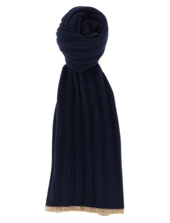 Шарф, платок BRUNELLO CUCINELLI Ribbed cashmere knit scarf
