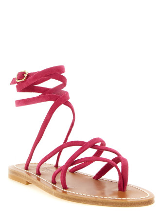 Плоские сандалии K.JACQUES SAINT TROPEZ 'Zenobie' (ZENOBIEBGVELFRAMBOISE) #