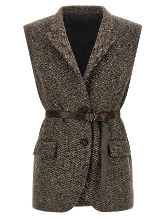 Жилет BRUNELLO CUCINELLI Mélange wool vest
