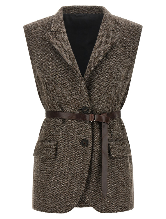 Жилет BRUNELLO CUCINELLI Mélange wool vest (MG5667253C004) #1