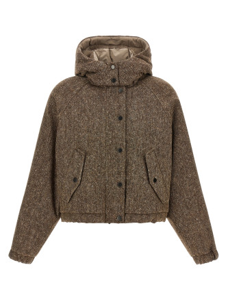 Пуховик BRUNELLO CUCINELLI Donegal tweed down jacket
