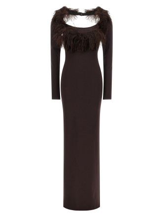 Макси THE ATTICO Feather dress