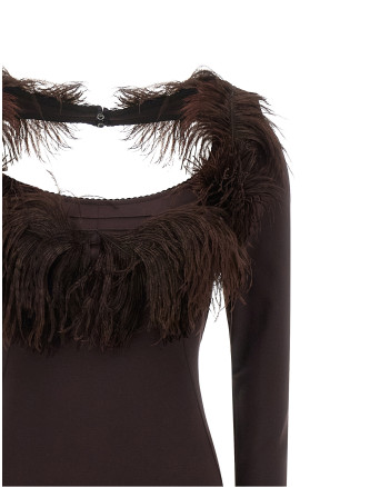 Макси THE ATTICO Feather dress (261WCW00316VVP002FS204) #