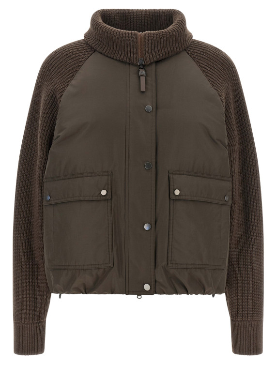 Пуховик BRUNELLO CUCINELLI Knit insert down jacket (MH5257294PC028) #1