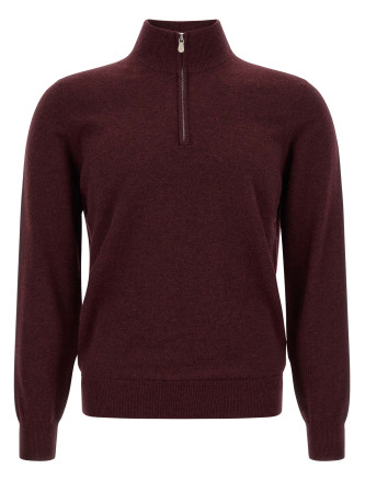Свитер, кардиган BRUNELLO CUCINELLI Half-zip cashmere sweater