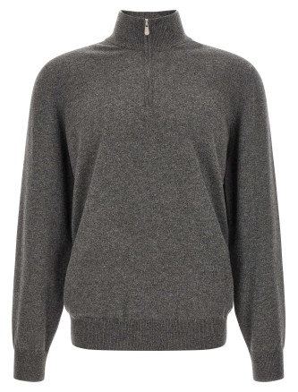 Свитер, кардиган BRUNELLO CUCINELLI Half-zip cashmere sweater