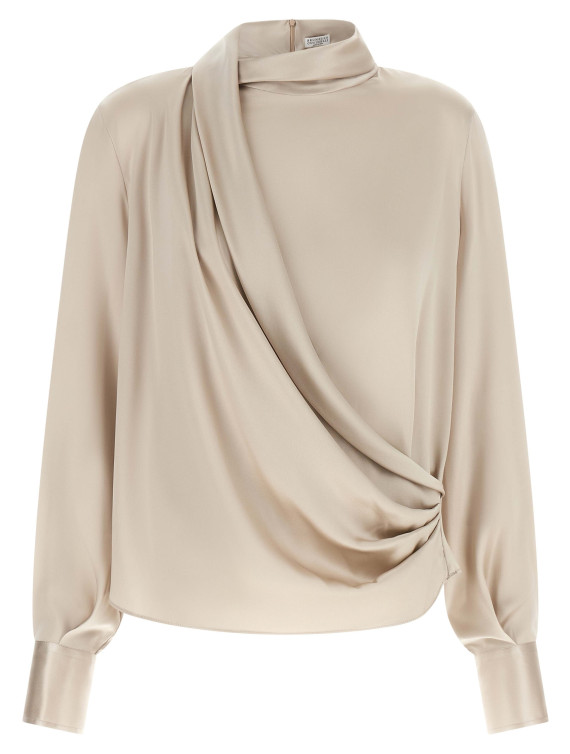Рубашка, блузка BRUNELLO CUCINELLI Asymmetric draped blouse (M0C59B1T14C8561) #1