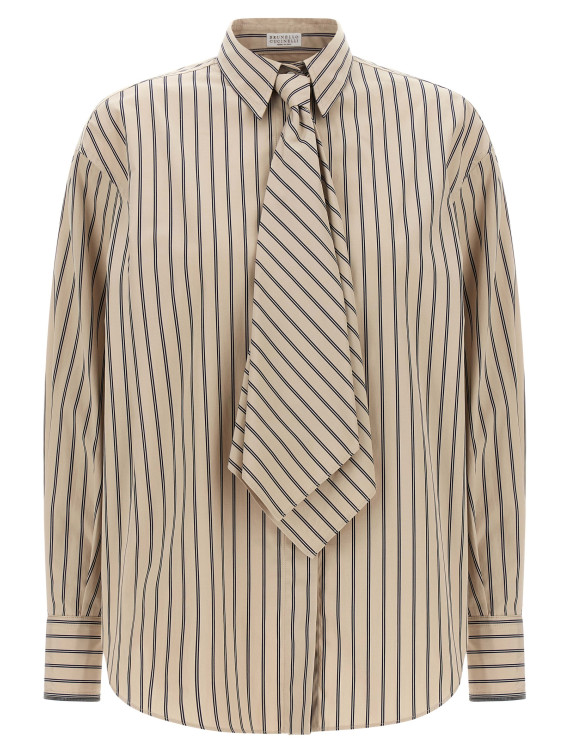 Рубашка, блузка BRUNELLO CUCINELLI Shirt with tie (MP704M3A06C017) #1