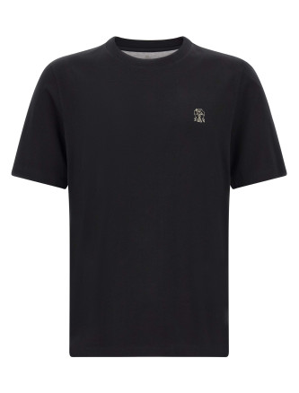 Футболка BRUNELLO CUCINELLI Logo embroidery t-shirt