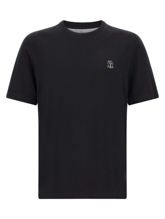 Футболка BRUNELLO CUCINELLI Logo embroidery t-shirt (M0B138440CZ178) #1