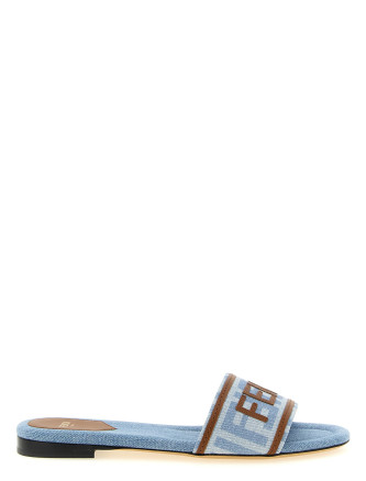 Плоские сандалии FENDI Denim sandals