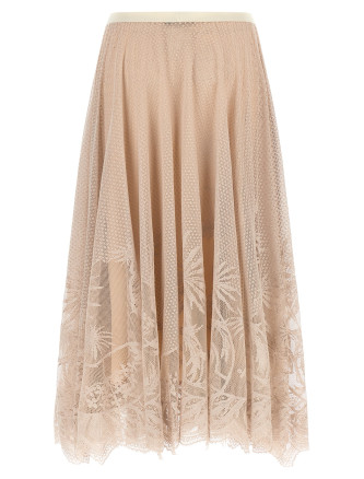 Миди FABIANA FILIPPI Jacquard lace skirt (GND216F850M2630164) #