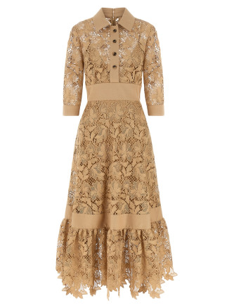Миди ELIE SAAB Floral macramé dress