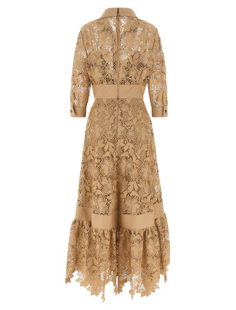 Миди ELIE SAAB Floral macramé dress (D1292NP26POM02BROWNSUGAR) #