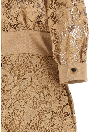 Миди ELIE SAAB Floral macramé dress (D1292NP26POM02BROWNSUGAR) #