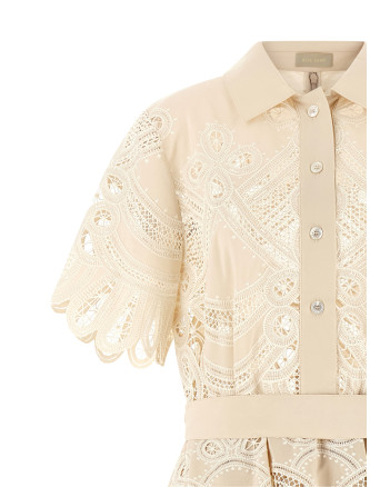 Миди ELIE SAAB Carving embroidery dress (D1288NP26COE16CREAM) #