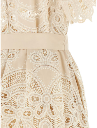 Миди ELIE SAAB Carving embroidery dress (D1288NP26COE16CREAM) #