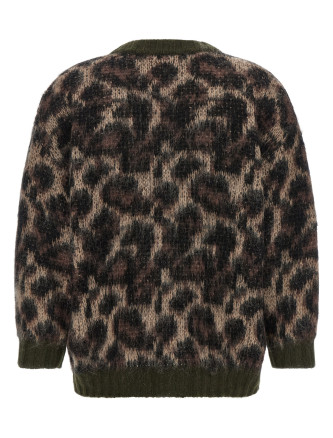 Animal print cardigan (R13WY198Y300BBROWNLEOPARDMOHAIR) #