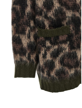 Animal print cardigan (R13WY198Y300BBROWNLEOPARDMOHAIR) #