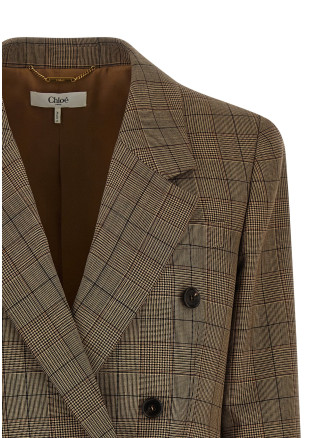 Check double-breasted blazer (CH26AVE7816493C) #
