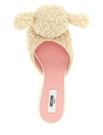 Орташа биіктіктегі өкшелі сандалдар MOSCHINO 'Sheep' (MA28145C1PML5100) #