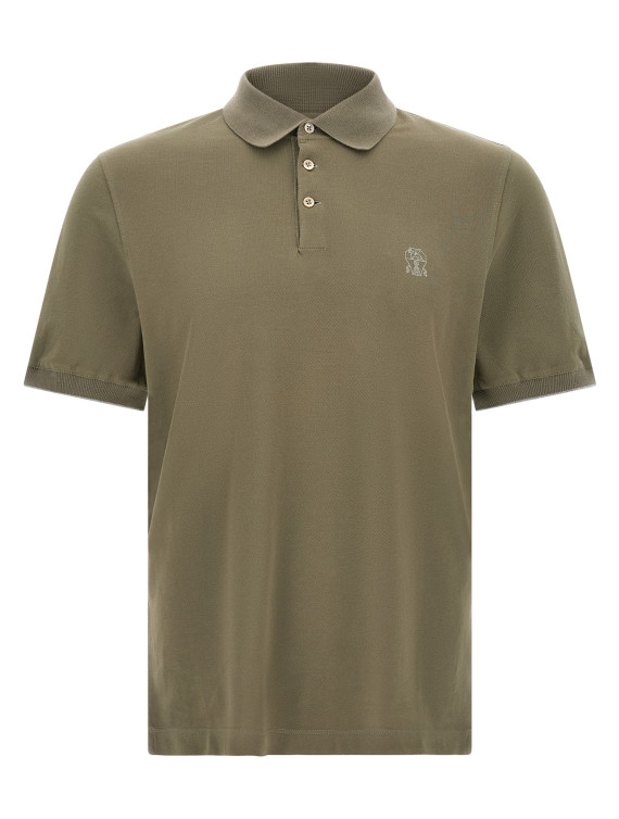 Поло BRUNELLO CUCINELLI Logo piqué polo shirt (ME8548788CMX66) #1