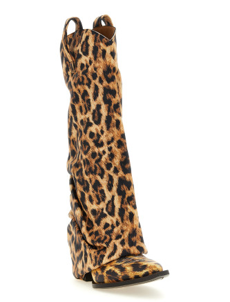 Техасские ботинки R13 'Mid Cowboy' (R13S0107S263APRINTEDYELLOWLEOPARD) #