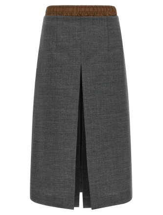 Миди PRADA Double layer skirt