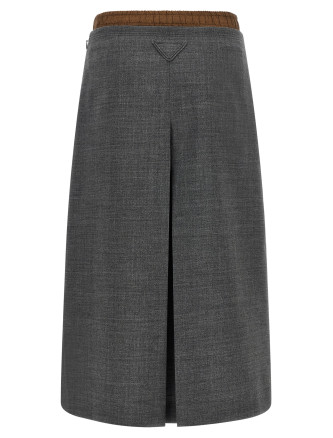 Миди PRADA Double layer skirt (P10A8SOOO6011F0480) #