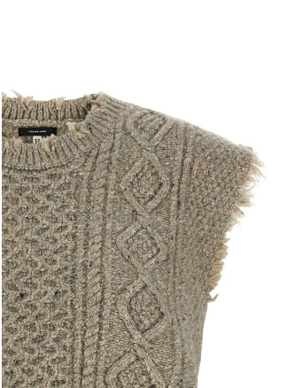 Жилет R13 'Boyfriend Cable' (R13WY228Y290ALIGHTHEATHERGREYTWEED) #