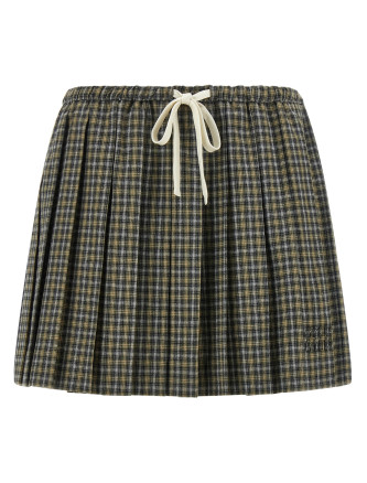 Макси MIU Tartan pleated skirt