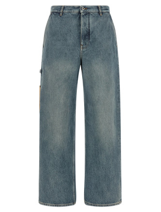 Джинсы LOEWE Leather pocket jeans