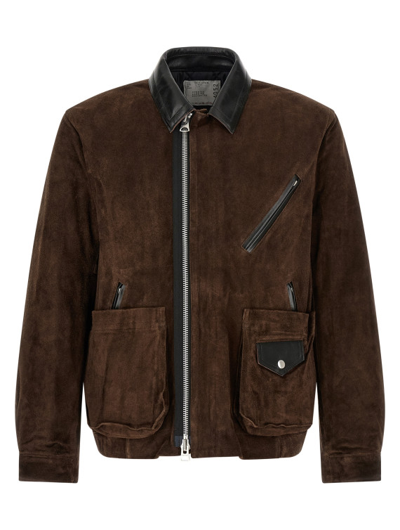 Кожаная куртка SACAI Suede blouson (2604052M601) #1
