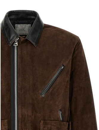 Кожаная куртка SACAI Suede blouson (2604052M601) #