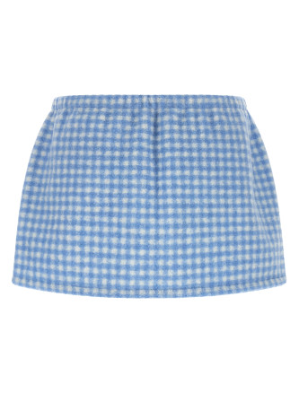 Макси MIU Fleece-effect vichy skirt (MG2518SOOO6375F0UB3) #