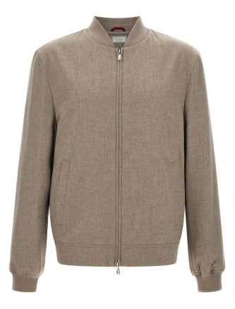Бомбер күртеше BRUNELLO CUCINELLI Light flannel bomber jacket