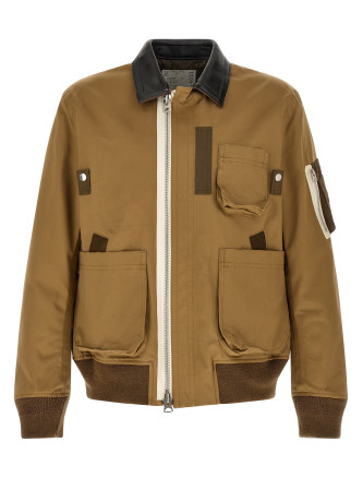 Повседневная куртка SACAI Leather collar blouson