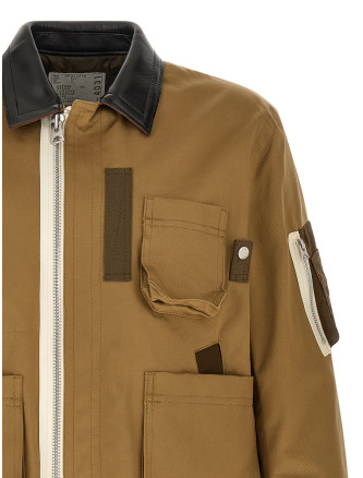 Повседневная куртка SACAI Leather collar blouson (2604031M642) #