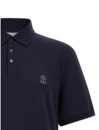 Поло BRUNELLO CUCINELLI Logo piqué polo shirt (ME8548788CD325) #