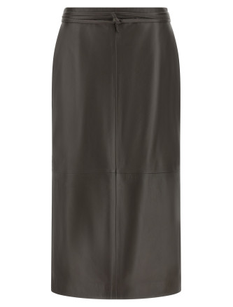 Миди ALBERTA FERRETTI Leather skirt