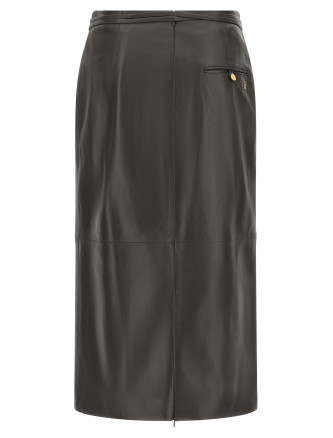 Миди ALBERTA FERRETTI Leather skirt (A370566900092) #
