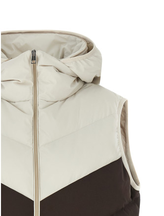 Жилет KITON Chevron stitching padded vest (D62637K0589L01BEIGEMARRONENERO) #