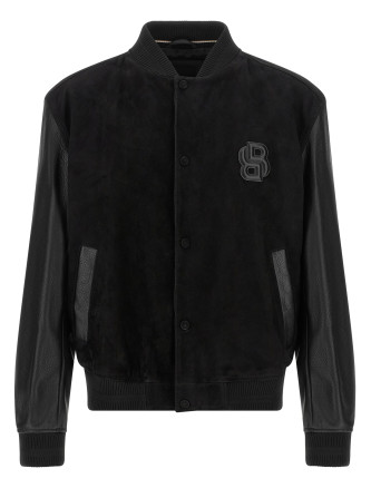 Повседневная куртка HUGO BOSS Leather bomber jacket