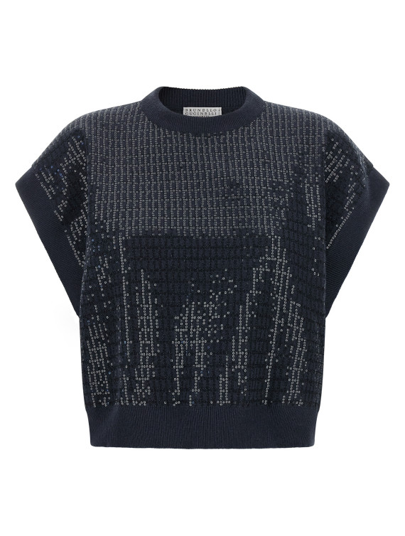Свитер, кардиган BRUNELLO CUCINELLI Sequin embroidered sweater (M16230000C4224) #1