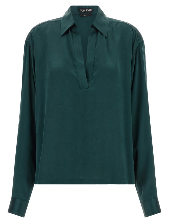 Поло TOM FORD Satin silk polo shirt (TS2144FAX1720GDV) #1