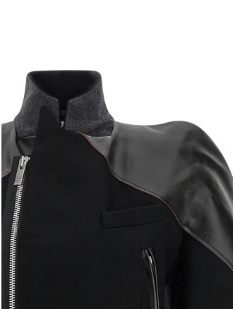Кожаная куртка SACAI Melton wool jacket (2608635001) #