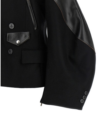 Кожаная куртка SACAI Melton wool jacket (2608635001) #
