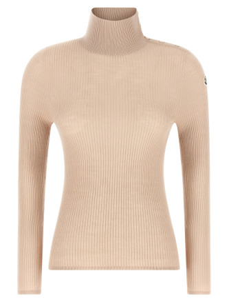 Свитер, кардиган MONCLER Textured wool turtleneck sweater